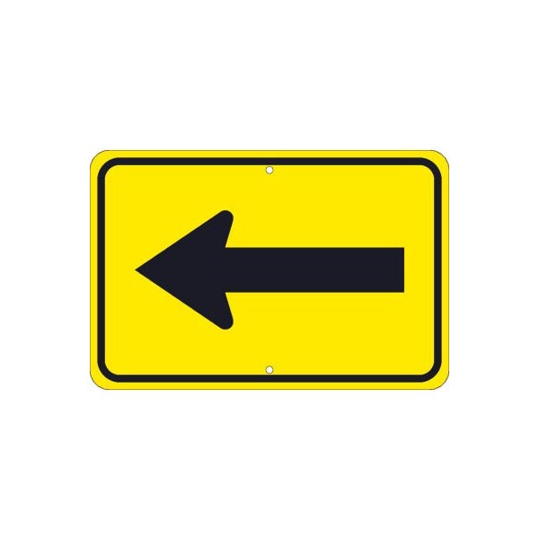 National Marker Co NMC Traffic Sign, Large Arrow One Direction Sign, 12in X 18in, Yellow TM249K